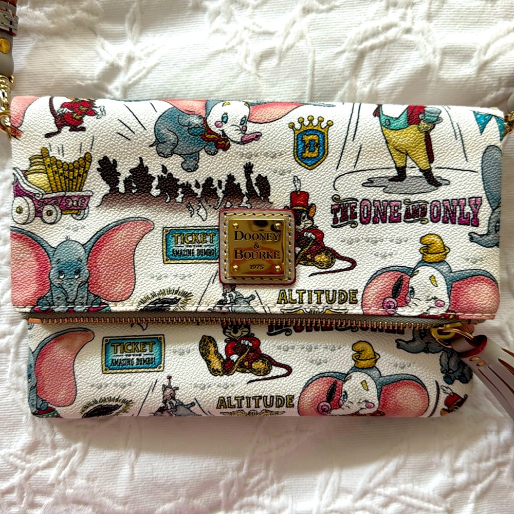 Dooney & Bourke Disney Parks Dumbo Fold Over Cross Body Bag NWOTs